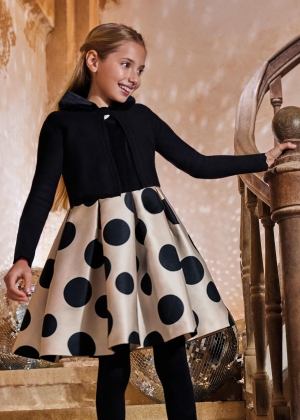 VESTIDO MIKADO TOPOS 